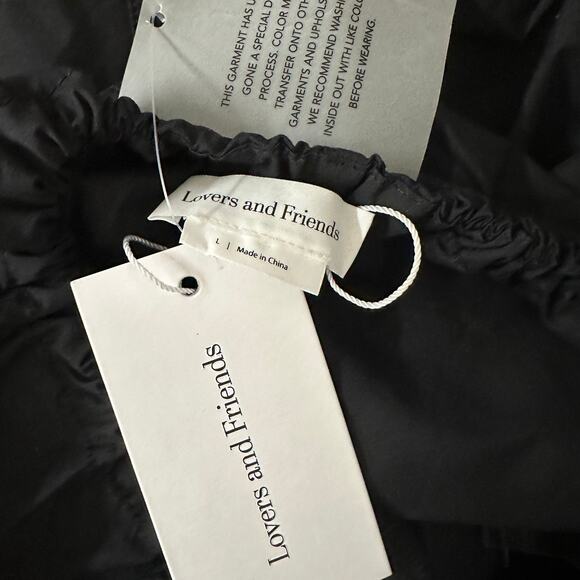 Lovers + Friends Black Baggy Cargo Pants LARGE Wide Leg Drawstring $198 NEW - Picture 9 of 9